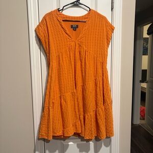 Anthropologie Maeve Juliet Tiered Tunic Dress in Orange